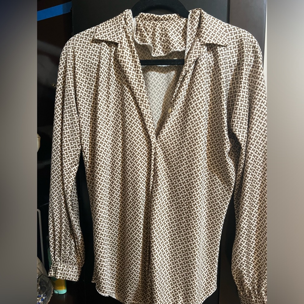 Vintage printed button up blouse